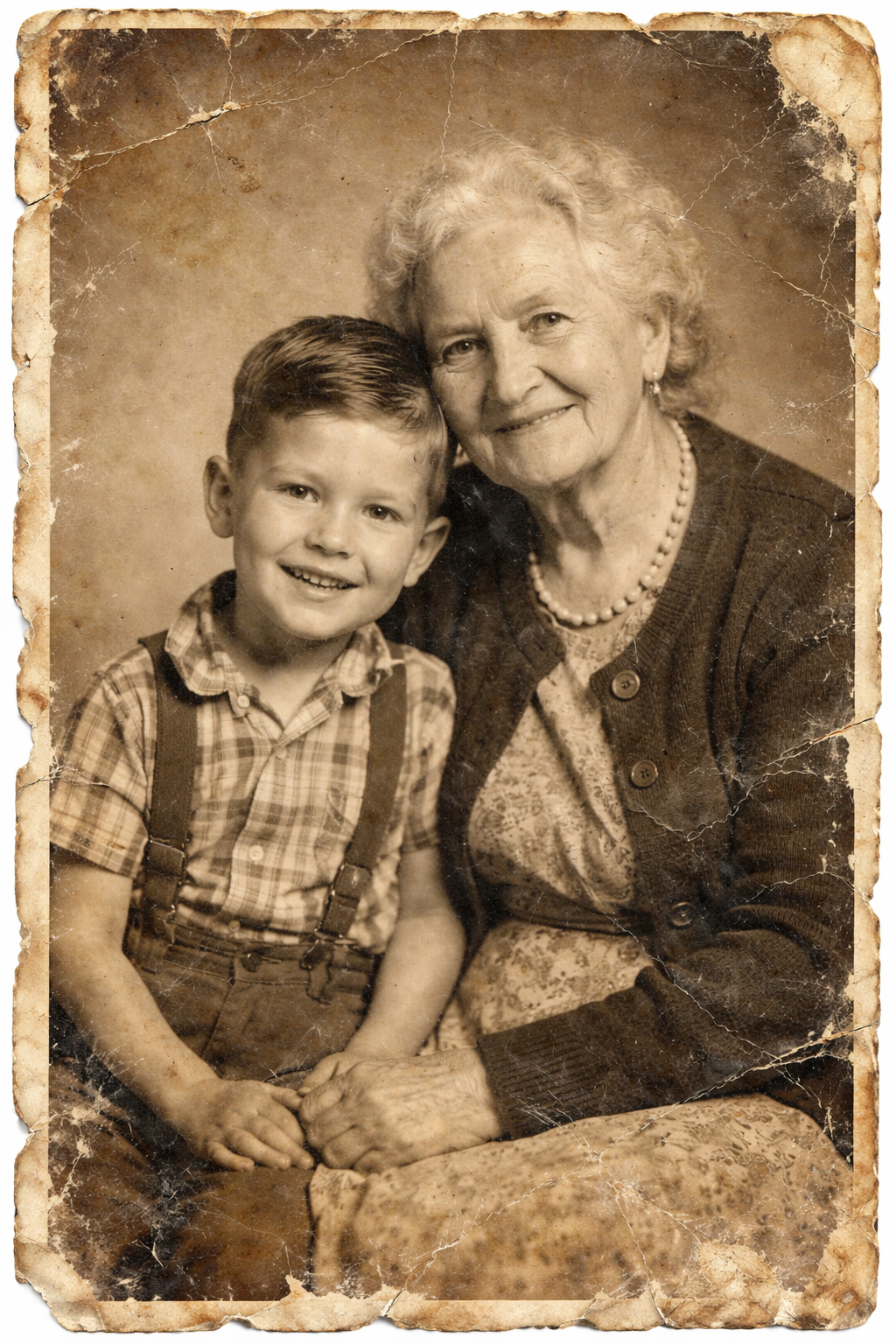 Elderly portrait before restoration