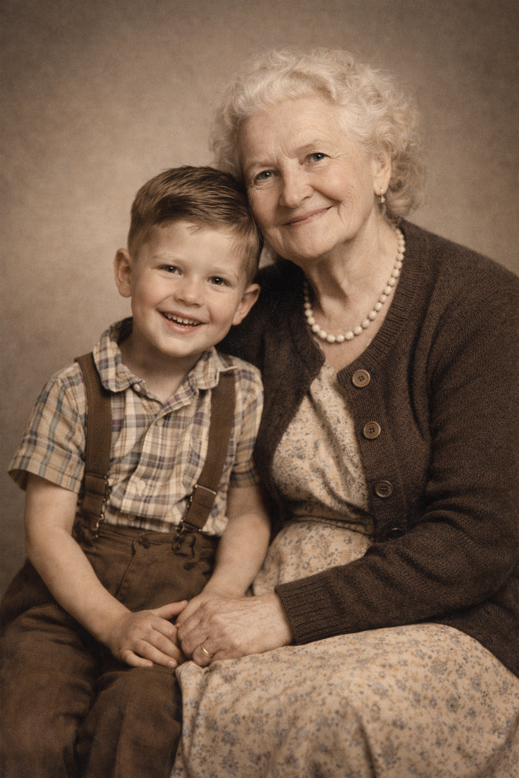 Elderly portrait after restoration